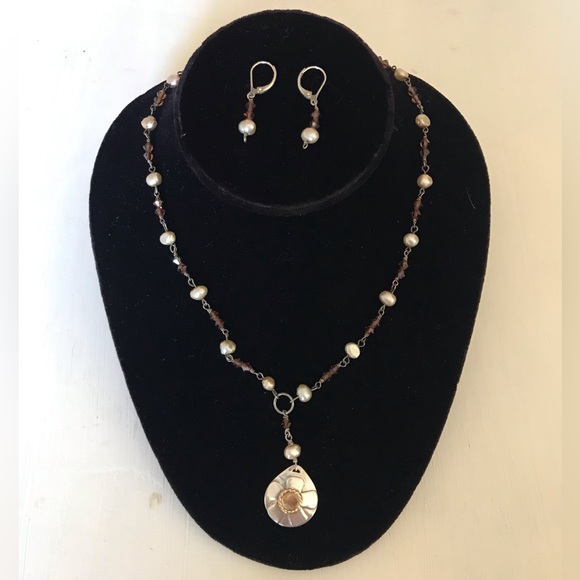 Vintage Jewelry - Vintage Sterling Silver Patricia O Beaded Necklace and Earrings Set